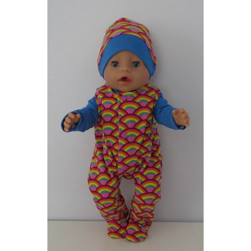 babypak set regenbood  baby born 43cm