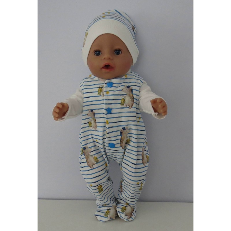 babypak set beren gestreept baby born 43cm