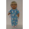 jumpsuit blauw kat baby born 43cm