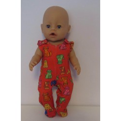 babypak rood kat baby born 43cm
