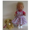 tuinrok blauw met vlinders roze baby born 43cm
