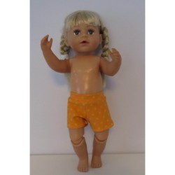 korte broek oranje met sterren baby born 43cm