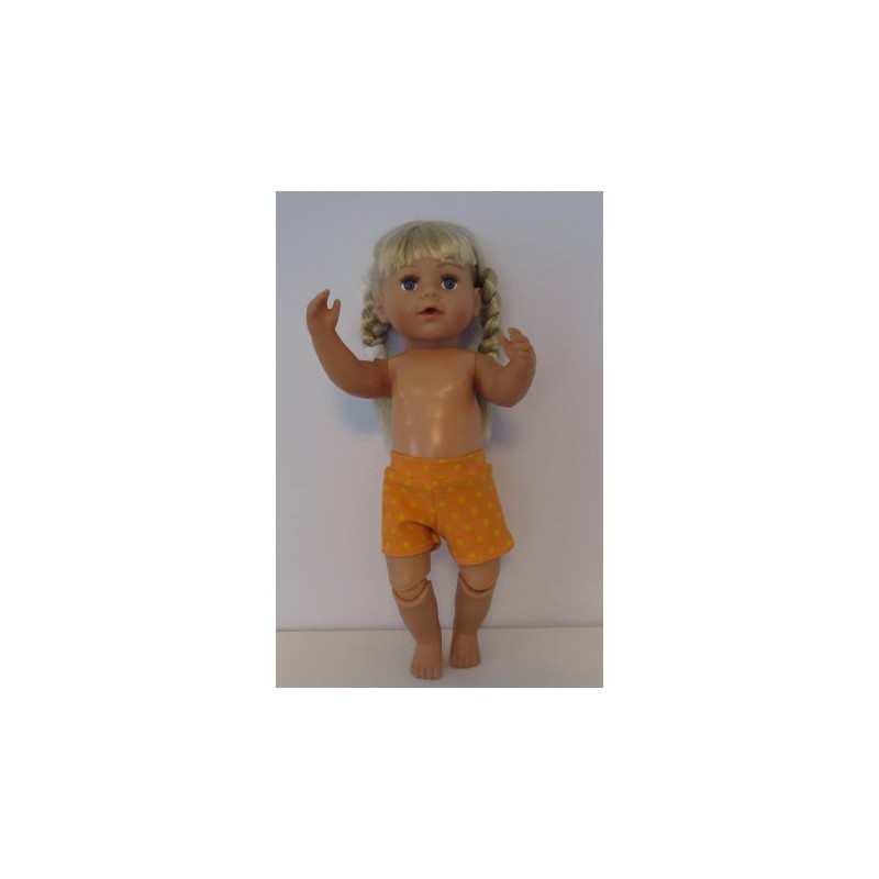 korte broek oranje met sterren baby born 43cm