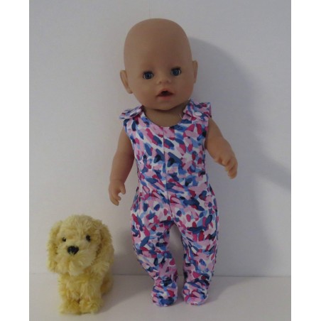 babypak roze met blauw baby born 43cm