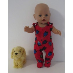 babypak rood beren baby born 43cm