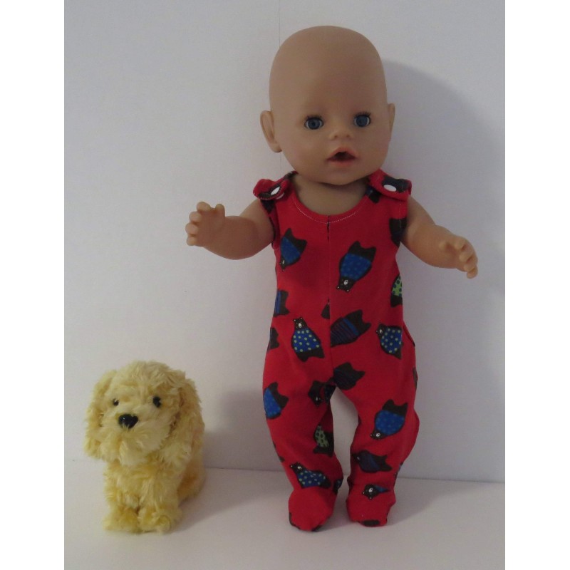 babypak rood beren baby born 43cm