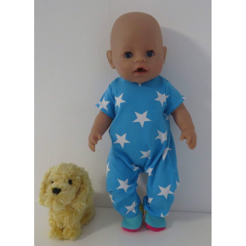 slobpak blauw sterren  baby born 43cm
