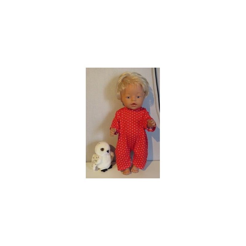 zomer slobpak rood met stippen baby born 43cm