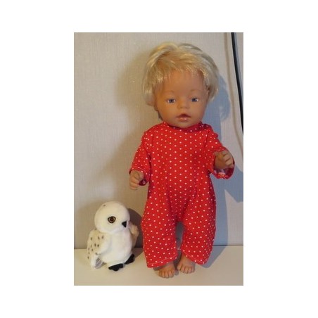 zomer slobpak rood met stippen baby born 43cm