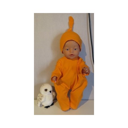 slobpak oranje stippen geel baby born 43cm