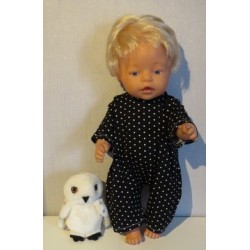 zomer slobpak zwart met stippen baby born 43cm