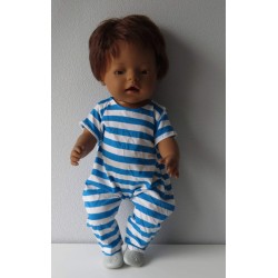 slobpak donker blauw gesteept baby born 43cm