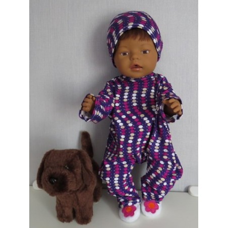 slobpak paars stippen baby born 43cm