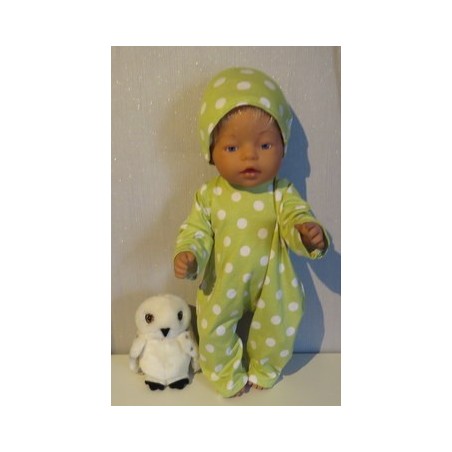 slobpak groen polka dots baby born 43cm