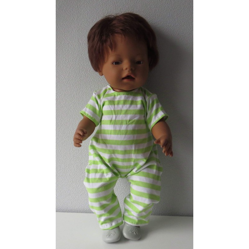 slobpak groen gestreept baby born 43cm