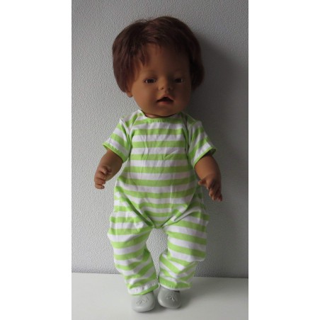 slobpak groen gestreept baby born 43cm