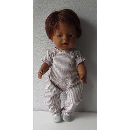 slobpak bruin gestreept smal baby born 43cm