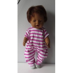 slobpak roze gestreept baby born 43cm