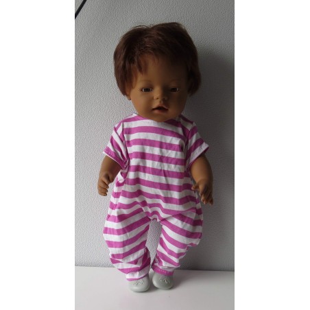 slobpak roze gestreept baby born 43cm