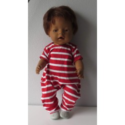 slobpak rood gestreept baby born 43cm