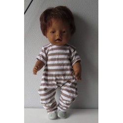 slobpak bruin gestreept baby born 43cm