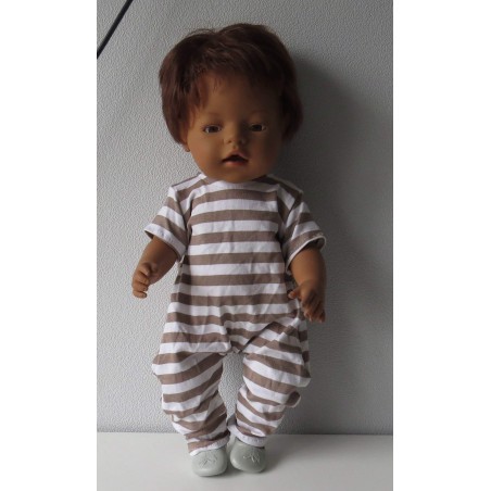 slobpak bruin gestreept baby born 43cm