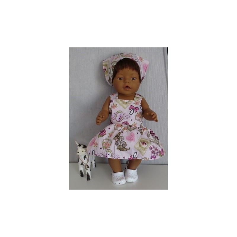tuinrok roze hond baby born 43cm