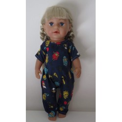 slobpak donker blauw schapen baby born 43cm