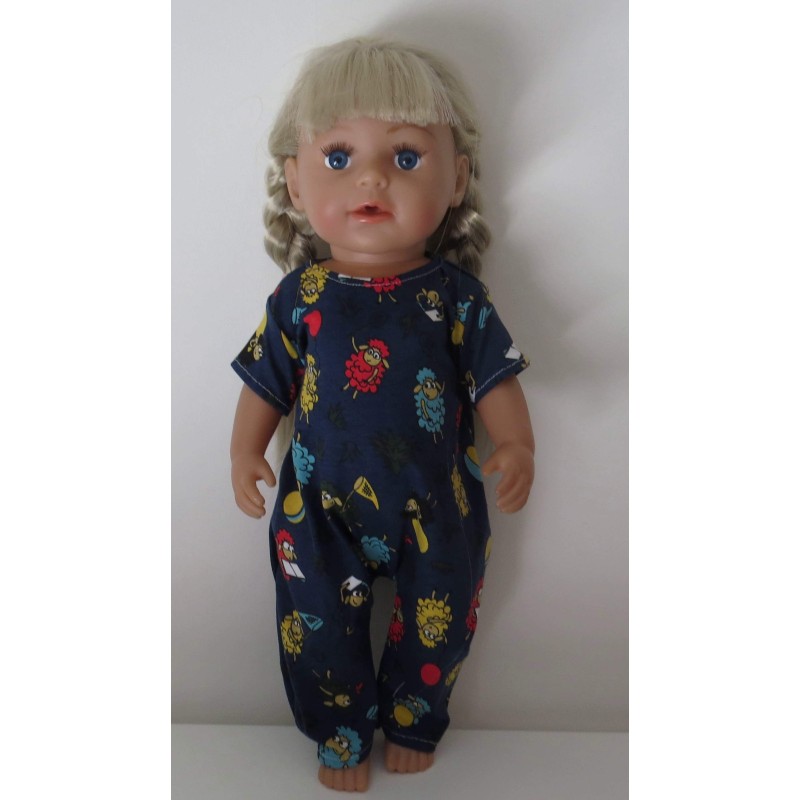 slobpak donker blauw schapen baby born 43cm