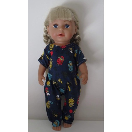 slobpak donker blauw schapen baby born 43cm