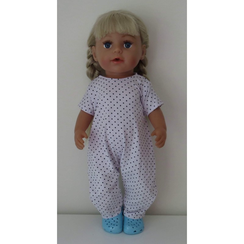 slobpak zwarte stippen baby born 43cm