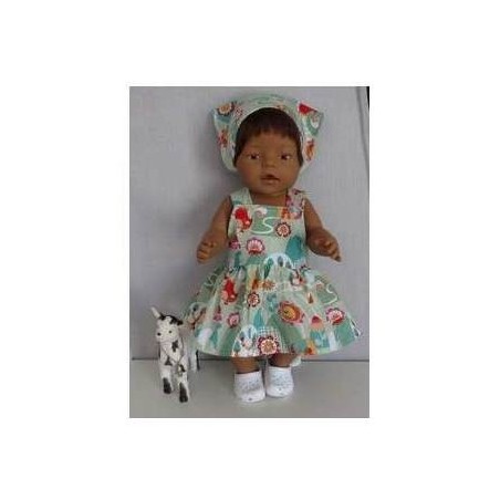 tuinrok groen vogels baby born 43cm