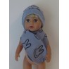 muts met sjaal blauw konijnen baby born 43cm