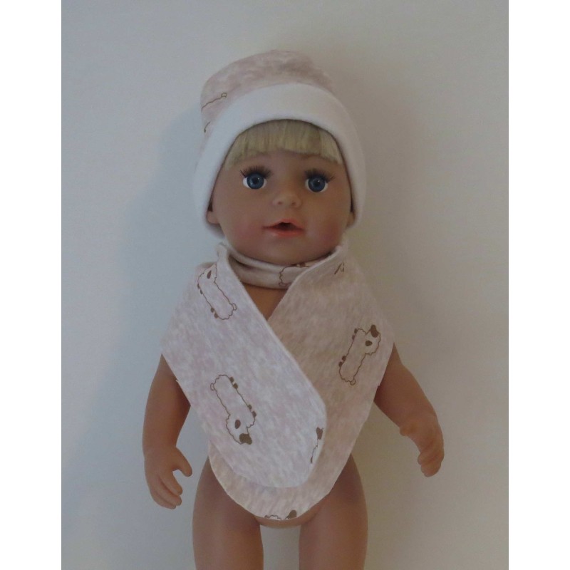 muts met sjaal schapen baby born 43cm