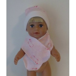 muts met sjaal roze schapen baby born 43cm