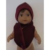 muts met sjaal rood baby born 43cm