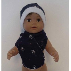 muts met sjaal blauw konijnen  baby born 43cm