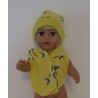 muts met sjaal geel vogels baby born 43cm