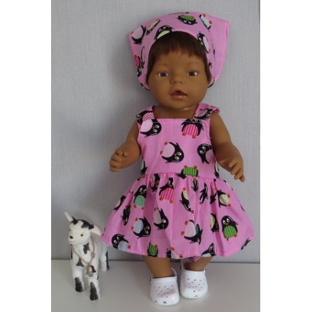 tuinrok roze pinguins baby born 43cm