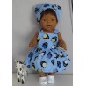 tuinrok blauw  pinguins baby born 43cm