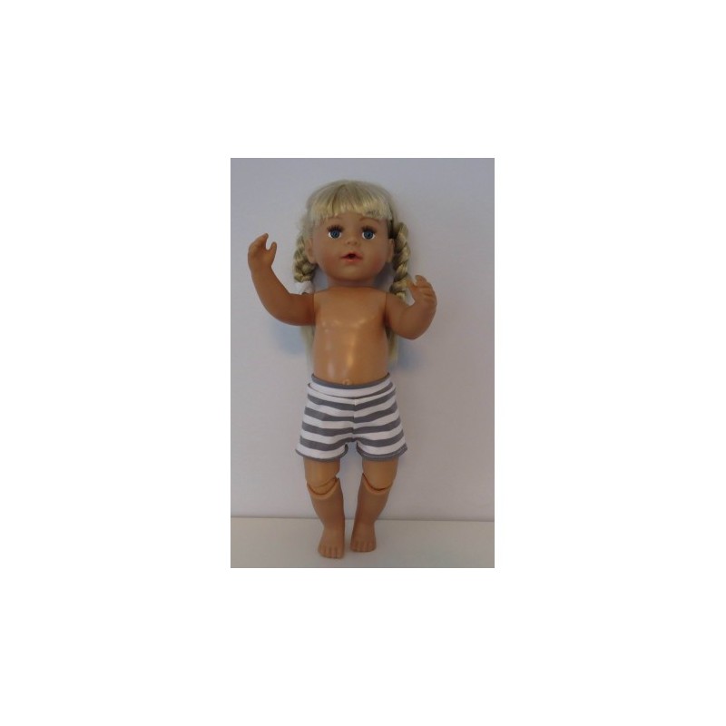 korte broek grijs gestreept baby born 43cm