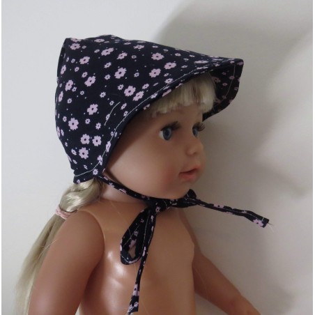 hoedje blauw met bloemen roze baby born 43cm