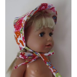 hoedje wit met vlinders en bloemen baby born 43cm