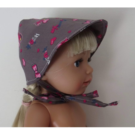 hoedje grijs strikjes baby born 43cm