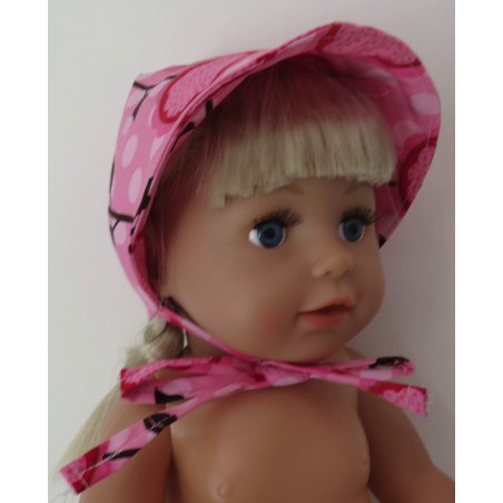 hoedje roze bloemen baby born 43cm