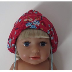 mutsje rood chineese print baby born 43cm