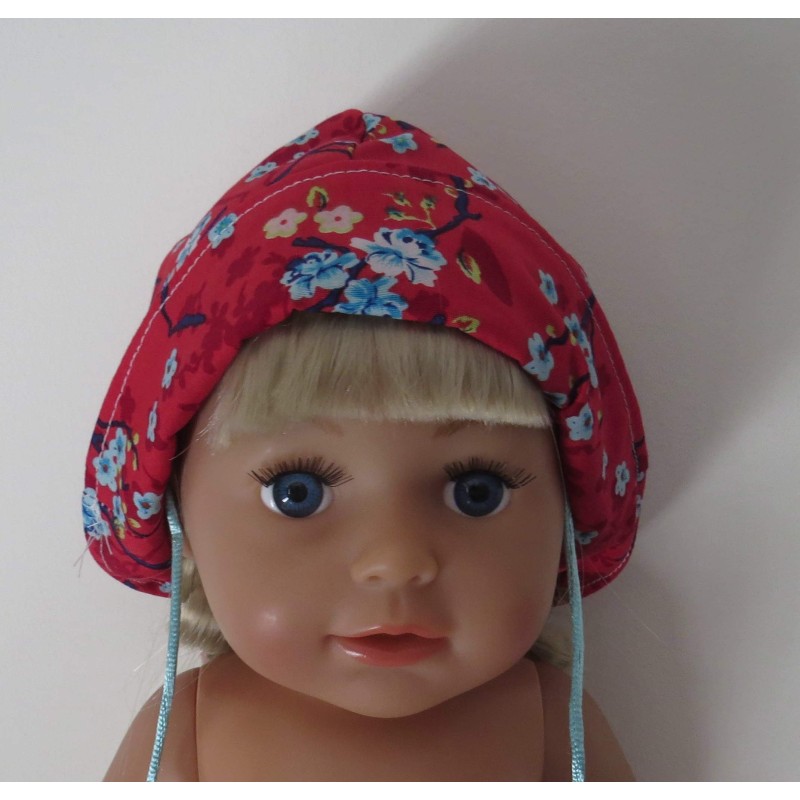 mutsje rood chineese print baby born 43cm