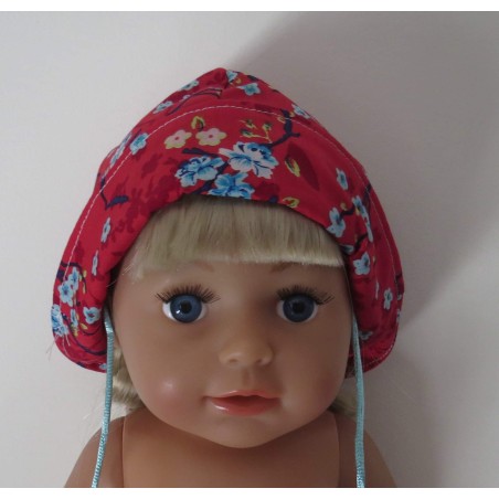 mutsje rood chineese print baby born 43cm