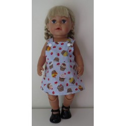 tuinrok blauw cupe cake baby born 43cm