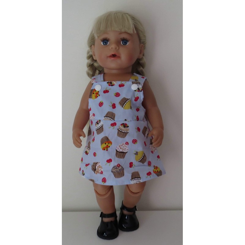 tuinrok blauw cupe cake baby born 43cm